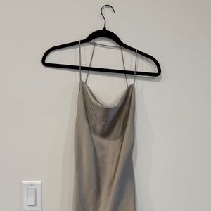Zara NWT Champagne Satin Dress